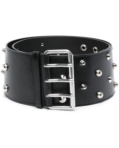 Blumarine Spike Stud-embellished Leather Belt - Black