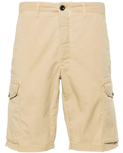 Incotex Textured cotton cargo shorts - Neutre