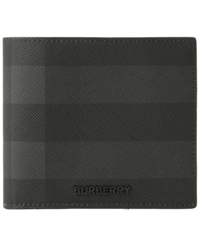 Burberry Checked Bi-fold Wallet - Black