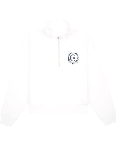 Sporty & Rich Pull en coton à logo imprimé - Blanc
