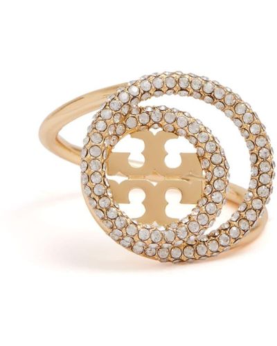 Tory Burch Miller Crystal-embellished Ring - White