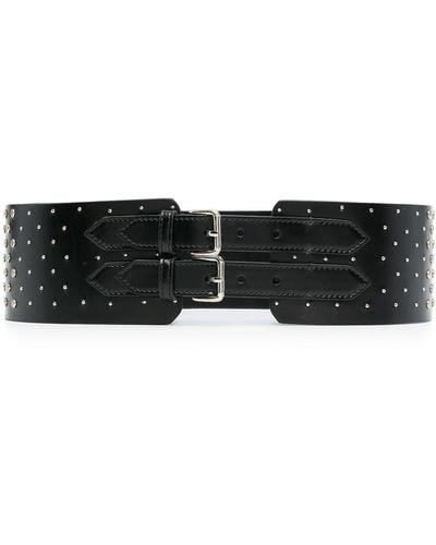 10 Corso Como Studded Leather Belt - Black