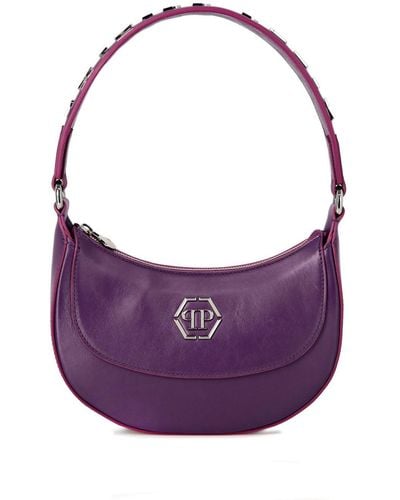 Philipp Plein Logo-plaque Leather Shoulder Bag - Purple