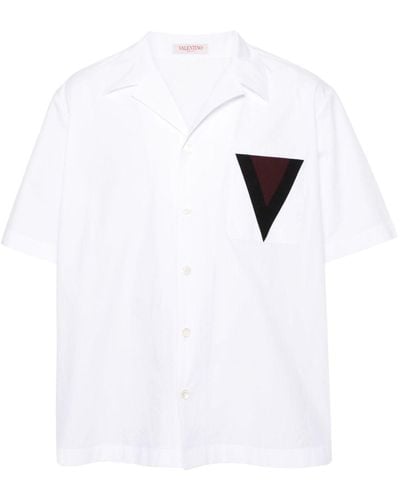Valentino Garavani Camp-collar Poplin Shirt - White
