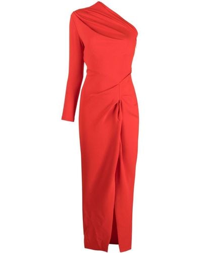Solace London Lily One-shoulder Maxi Dress - Red