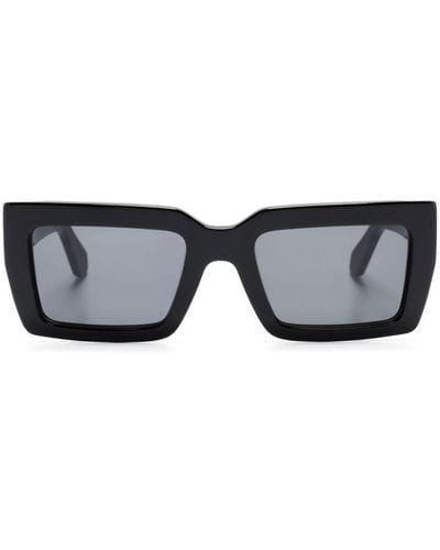 Ferragamo Zonnebril Met Rechthoekig Montuur - Zwart