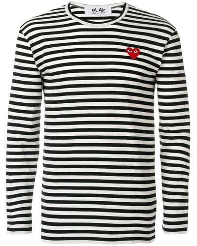 COMME DES GARÇONS PLAY Striped Long-sleeve T-shirt - Zwart