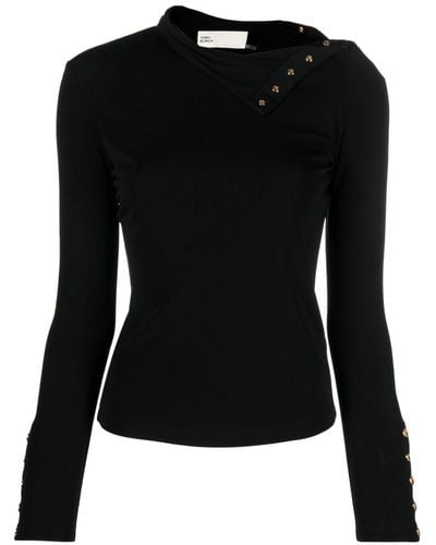 Tory Burch High-neck Jersey Top - Black