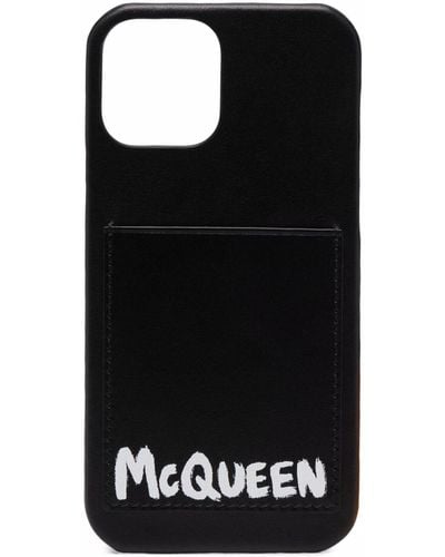 Alexander McQueen Coque d'iPhone 12 Pro à logo imprimé - Noir