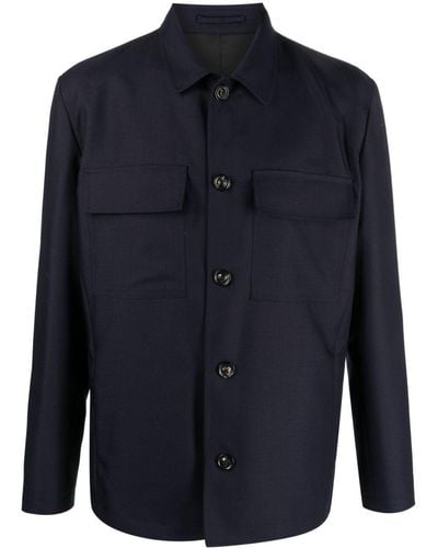 Lardini Giacca-camicia con colletto ampio - Blu
