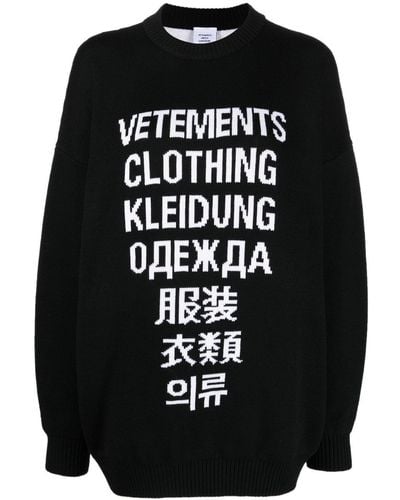 Vetements Logo-print Detail Sweatshirt - Black