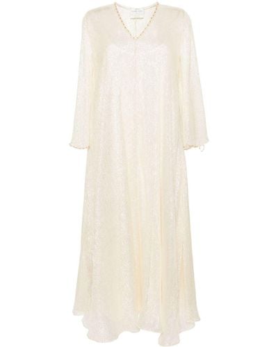 Forte Forte Chiffon Lurex Long Dress - White
