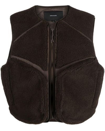 Entire studios Faux-shearling Padded Gilet - Black