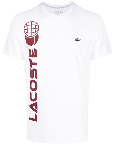 Lacoste X NFL T-Shirt mit Logo-Print - Weiß