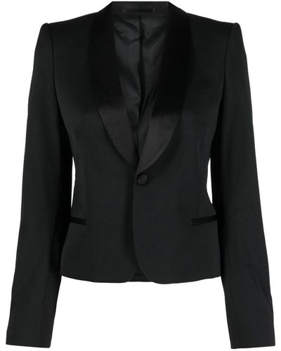 Filippa K Cropped Tuxedo Blazer - Black
