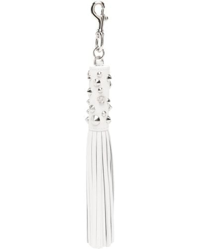 Versace Studded Tassel Keychain - White