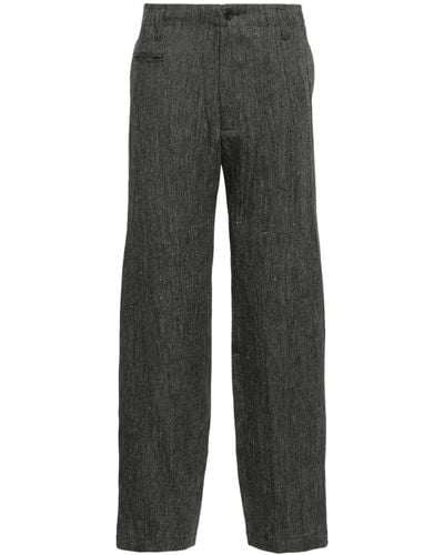 Yohji Yamamoto Tapered Linen Pants - Gray