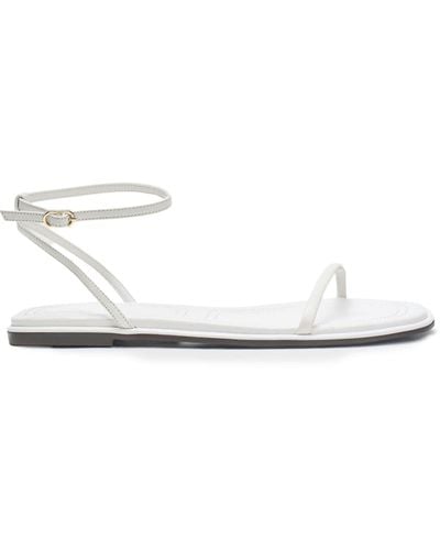 12 STOREEZ Buckled Leather Sandals - White