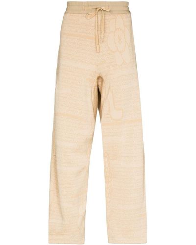 BYBORRE Bulky Knitted Track Trousers - Natural