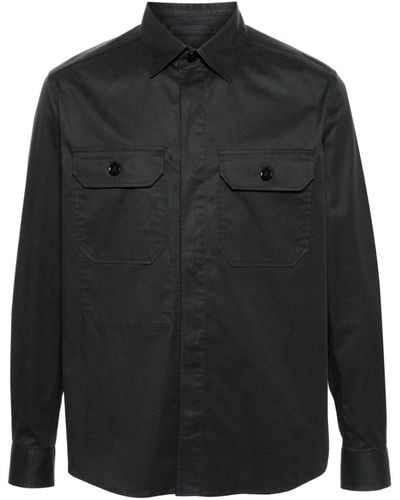 Zegna Hemd mit aufgesetzter Tasche - Schwarz