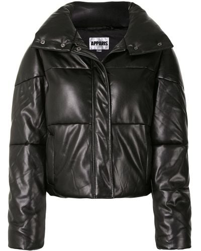 Apparis Jemma Faux-leather Puffer Coat - Black
