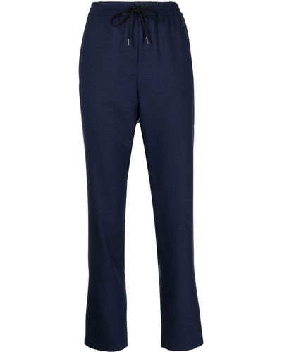 PS by Paul Smith Tapered Drawstring Wool Pants - Blue