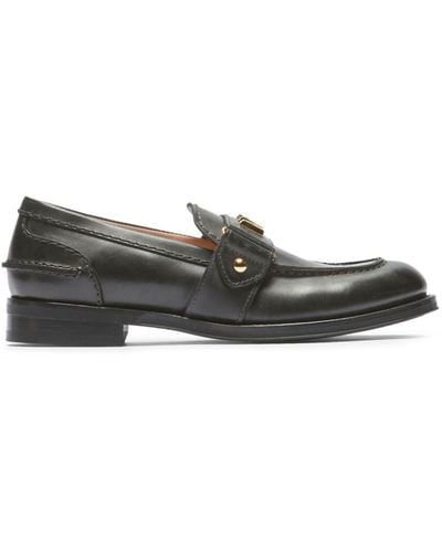 N°21 Logo-lettering Paneled Loafers - Gray