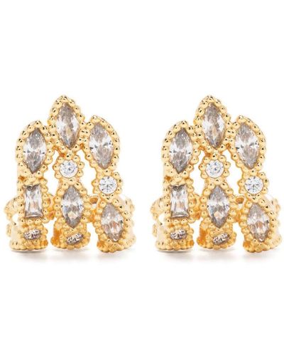 Maje Rhinestone-embellished Polished Earrings - Metallic