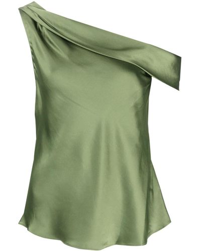 Jonathan Simkhai Blouse drapée à design à une épaule - Vert