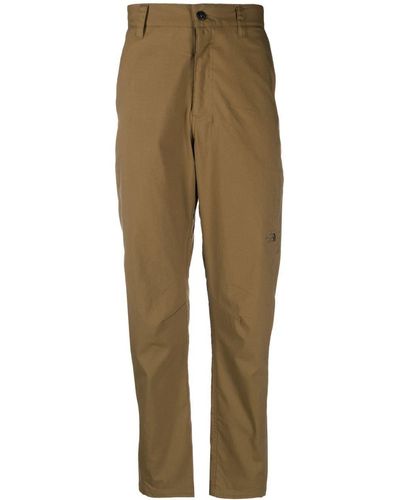 The North Face Embroidered-logo Straight-leg Pants - Natural