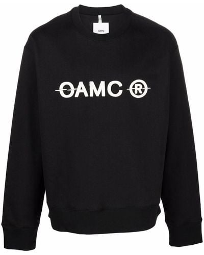OAMC Logo-print Crew Neck Sweater - Black