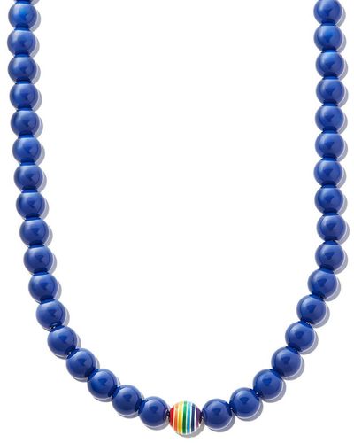 Lauren Rubinski 14kt White Gold Beaded Necklace - Blue