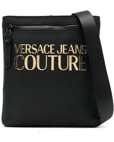 Versace Jeans Couture Bolso messenger con placa del logo - Negro