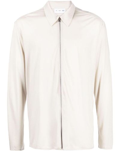 Post Archive Faction PAF Zip-up Lyocell Shirt - White
