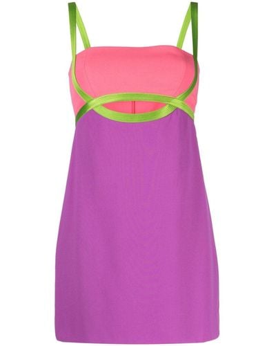 Versace Colour-block Mini Dress - Purple