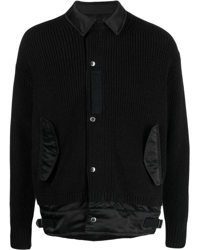 Sacai Knitted Shirt Jacket - Black
