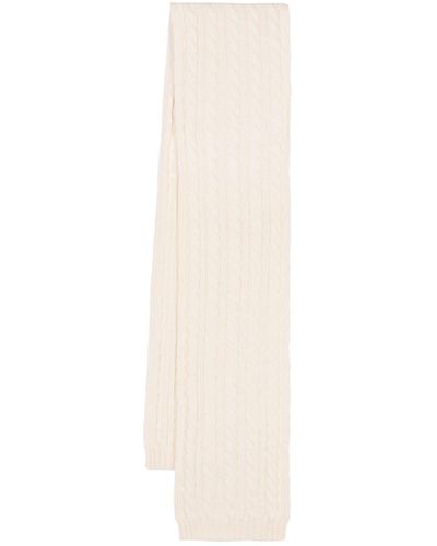 Sunspel Cable-knit Wool Scarf - Wit