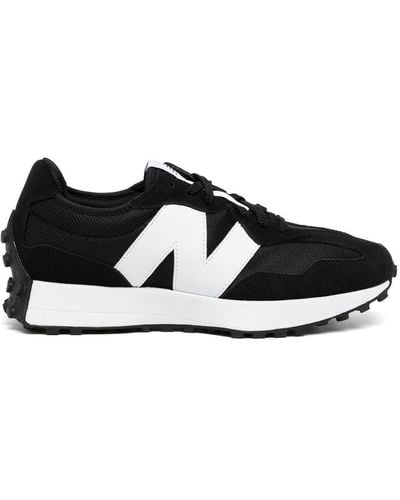 New Balance Lace-up Logo-patch Sneakers - Black