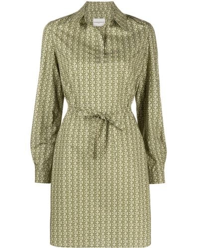 Claudie Pierlot Geometric-print Poplin Dress - Green