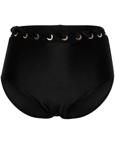 Zimmermann Alight High-waist Bikini Bottoms - Black
