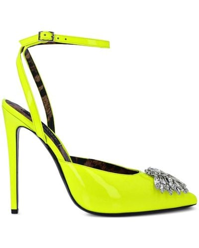 Philipp Plein 120mm Crystal-embellished Court Shoes - Yellow