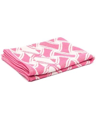 Drumohr Patterned-jacquard Cotton Beach Towel - Pink