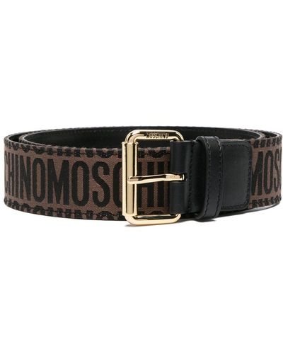 Moschino Logo-jacquard Buckle Belt - Black