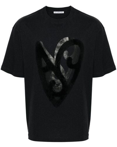 Acne Studios T-Shirt mit Print - Schwarz