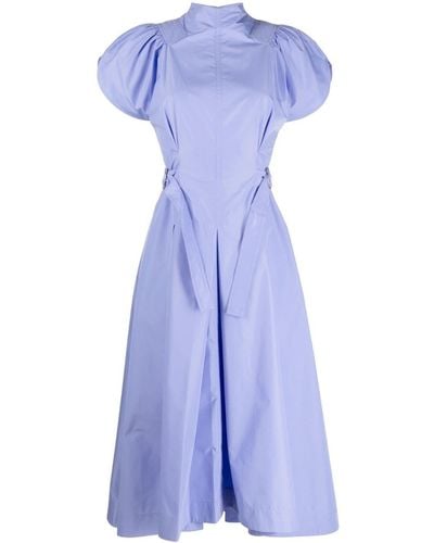 3.1 Phillip Lim Puff-sleeved Box-pleat Dress - Blue