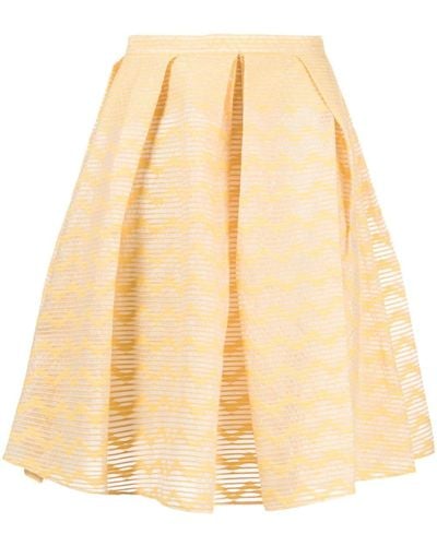 Gemy Maalouf Semi-sheer Pleated Miniskirt - Natural