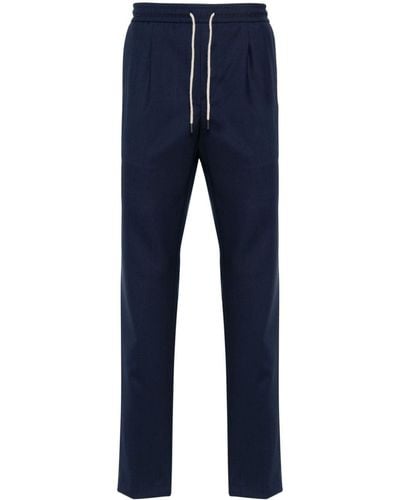 BOGGI Wool Tapered Trousers - Blue