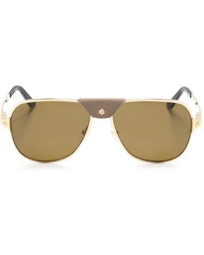 Cartier Santos De Cartier Pilot-frame Sunglasses - Natural