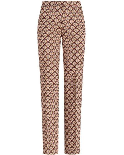 Etro Floral-print Tailored Pants - Natural