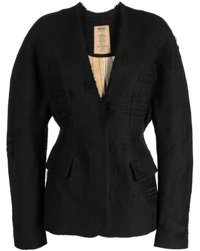 Uma Wang Blazer con frange - Nero